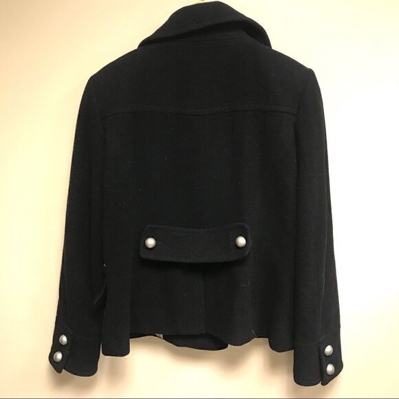 👠Black Rivet wool black pea  coat. Size 10 - Picture 2 of 8
